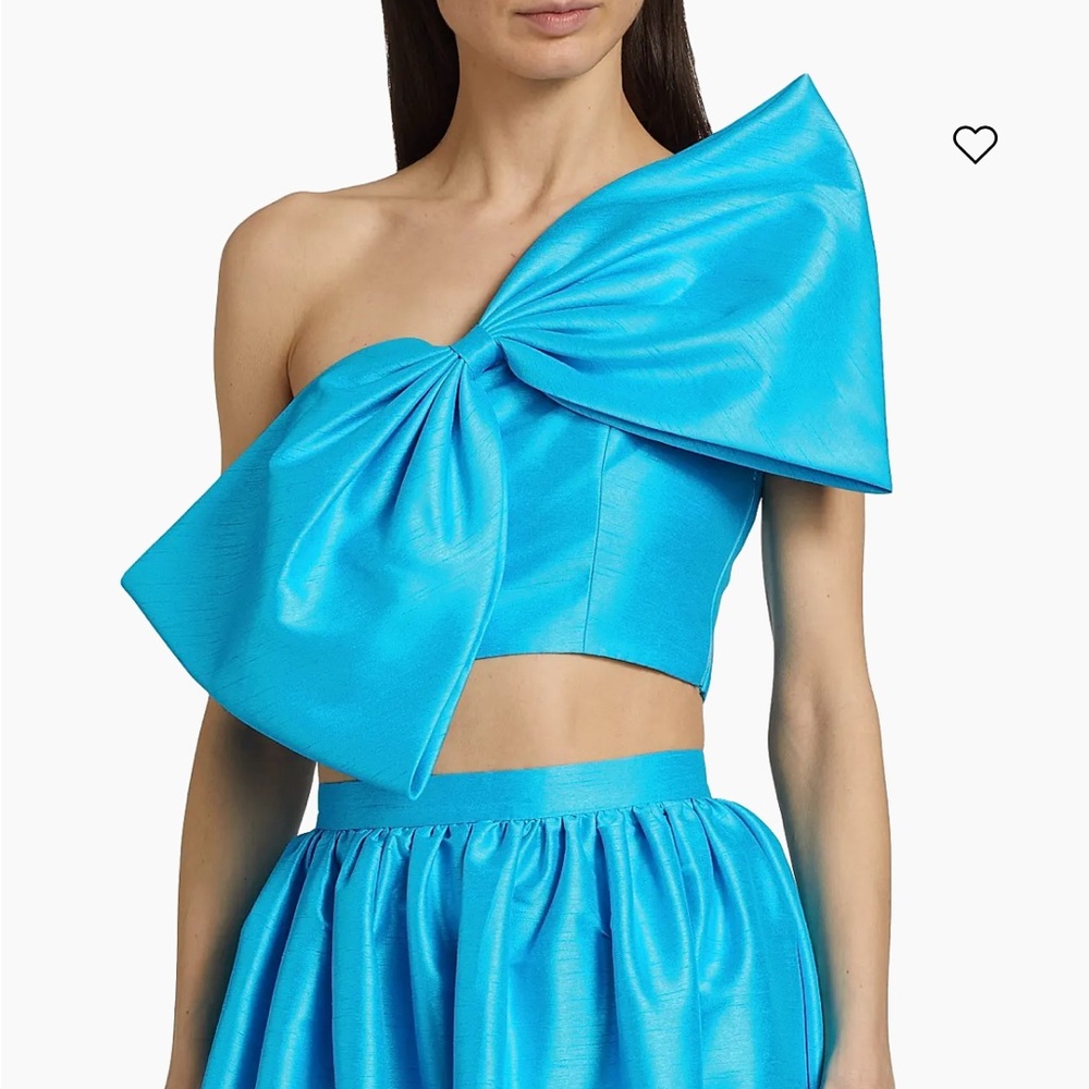 SACHIN & BABI Kiki Dupioni Bow
Strapless Top Blue Size 14